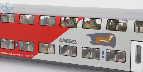 JC 76602 Emeletes személykocsi szett + vezérló 'Wiesel' 