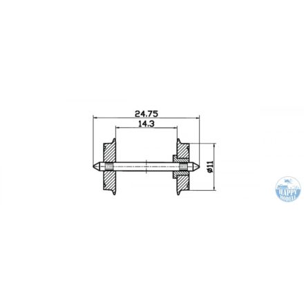 ROCO 40198 Kerék 1 oldalt szigetelt 11mm 2 db 