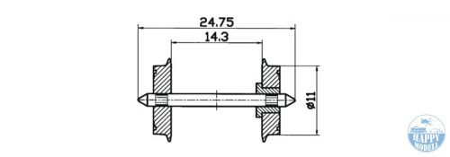 ROCO 40198 Kerék 1 oldalt szigetelt 11mm 2 db 