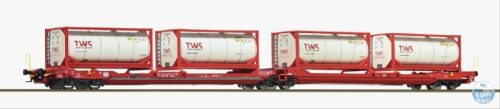 ROCO 77396 Tartálykonténeres dupla zsebeskocsi  738/T3000e 