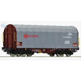   ROCO 76447 Eltolható oldalfalú ponyvás, 'Ermewa' 'ArcelorMittal' 
