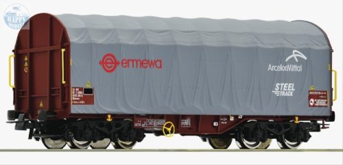 ROCO 76447 Eltolható oldalfalú ponyvás, 'Ermewa' 'ArcelorMittal' 