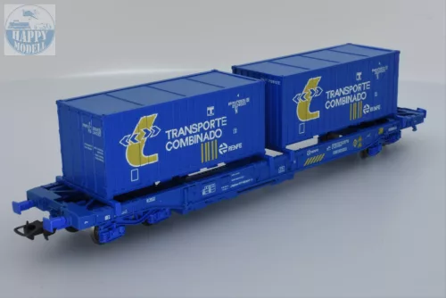 ROCO 46574 Renfe Zsebes kocsi konténerekkel 
