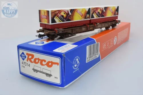 ROCO 47014 DSB Zsebeskocsi konténerekkel 
