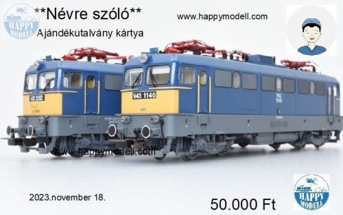 Ajándékutalvány kártya 50.000 Ft