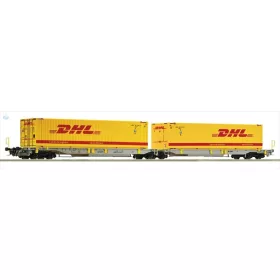   ROCO 76421 Konténerszállító dupla zsebeskocsi  AAE - DHL 