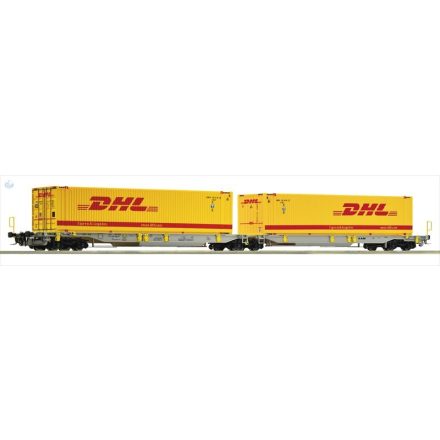 ROCO 76421 Konténerszállító dupla zsebeskocsi  AAE - DHL 