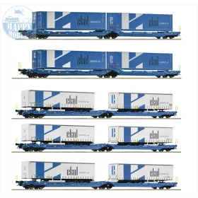   ROCO 6600019 Duplazsebes kocsi szett 5 darab teherkocsi T3000e 