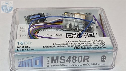 ZIMO MS480R Zimo hangdekóder 8 tűs hangszóró nélkül 