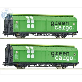 ROCO 6600114 Eltolhatófalú kocsik Green Cargo 