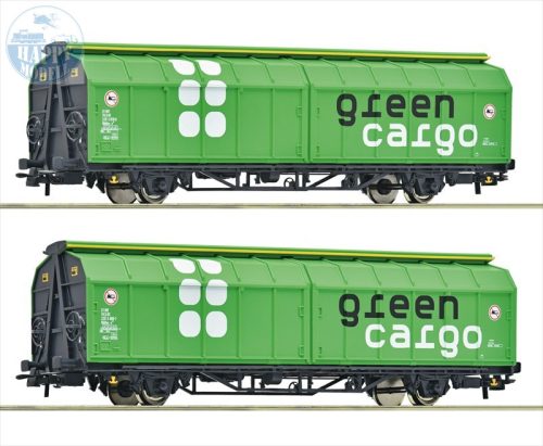 ROCO 6600114 Eltolhatófalú kocsik Green Cargo 