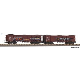 PIKO 28338 2er Set EaosAG GraffitiLadung Kohle 